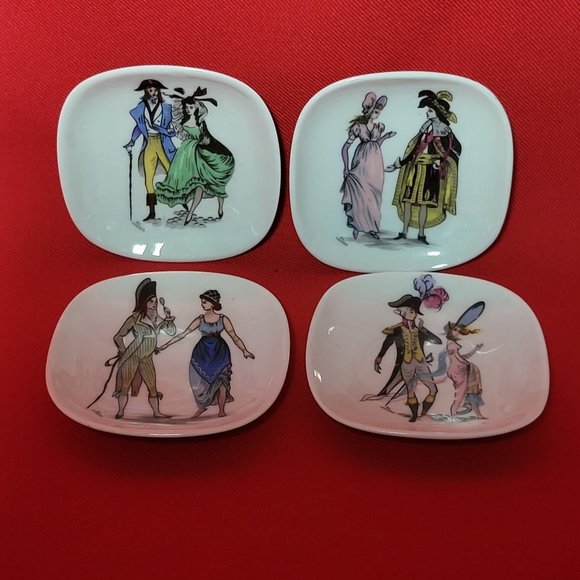 VTG Porcelaine Limoges Made in France Mini Plate 3" Set of 4 - Picture 9 of 13